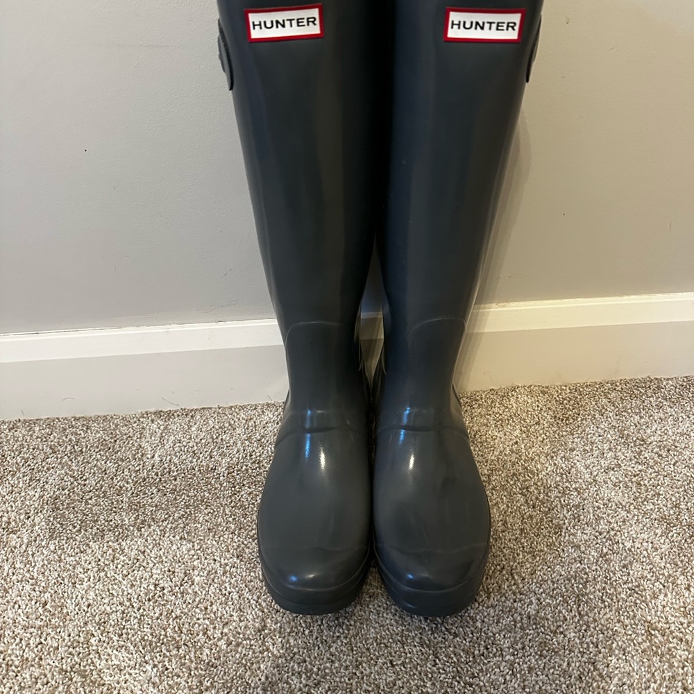 Hunter Dark Gray Tall Boots